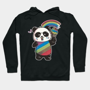 Cute Kawaii Panda Pride with rainbow ice Hoodie